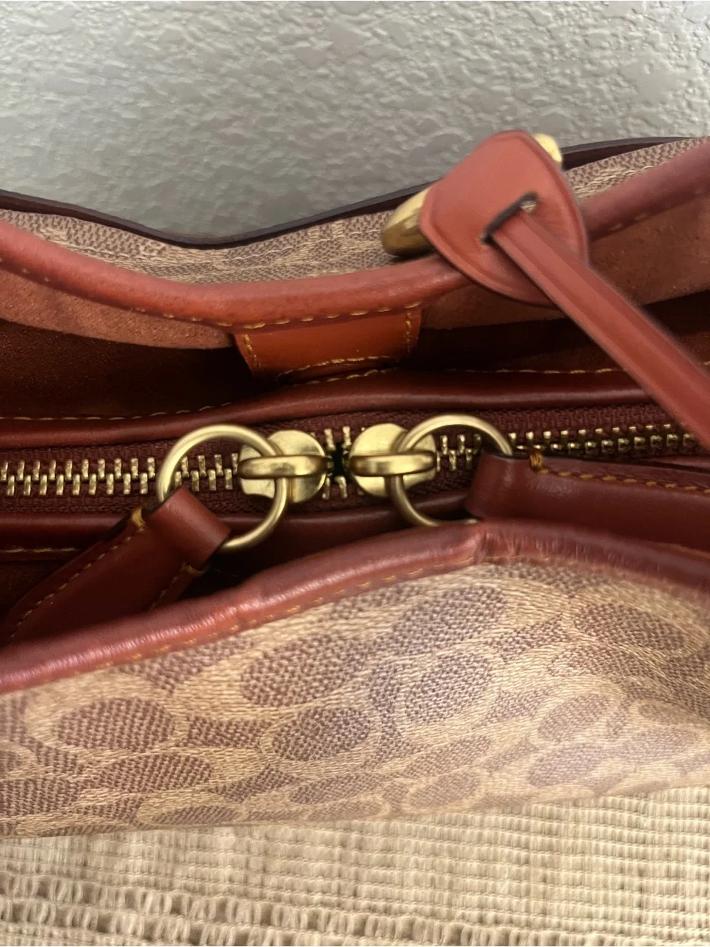 NWOT COACH Lori Shoulder Bag in Signature Canvas Brass Tan Rust